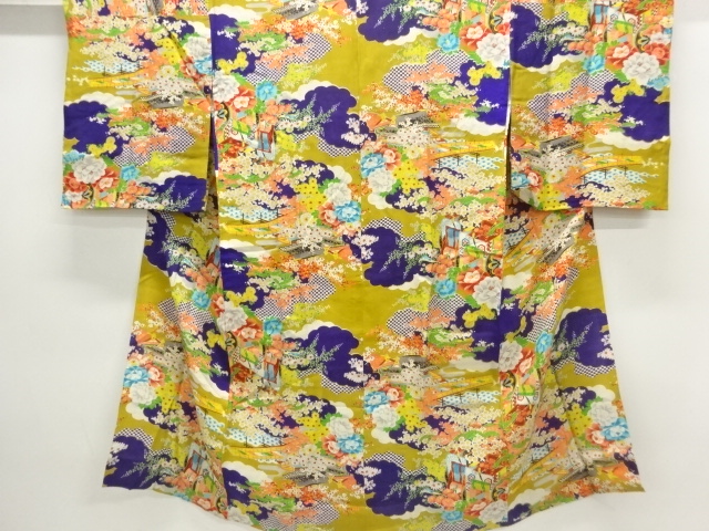 Japanese Kimono / Chirimen Kinsha Combined weave